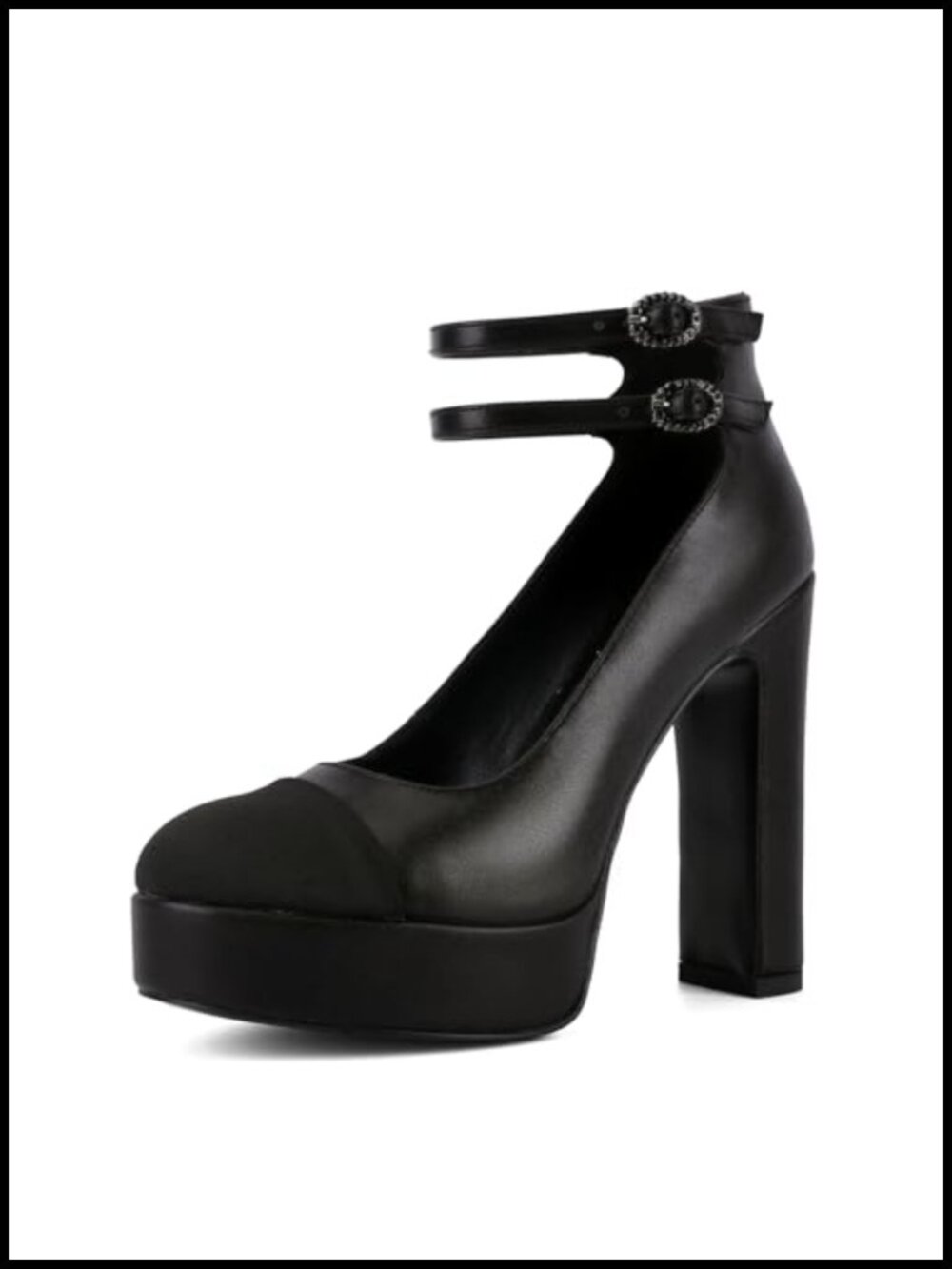 Chunky Heel Mary Jane Pumps with Ankle Strap Dress Shoes for Wedding Work Party